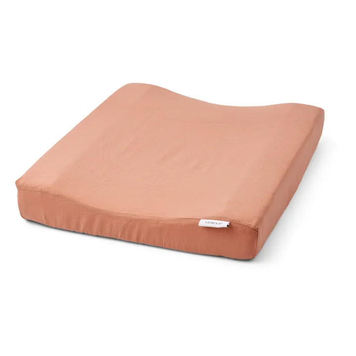 Housse pour matelas à langer en coton bio Cliff | Rose pâle- Image produit n°0