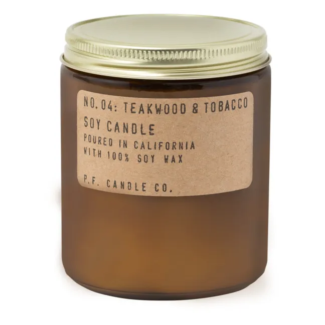 Vela perfumada de soja n°4 Madera de teca y tabaco - 200 g