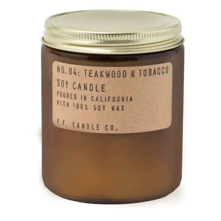 Vela perfumada de soja n°4 Madera de teca y tabaco - 200 g- Imagen del producto n°1