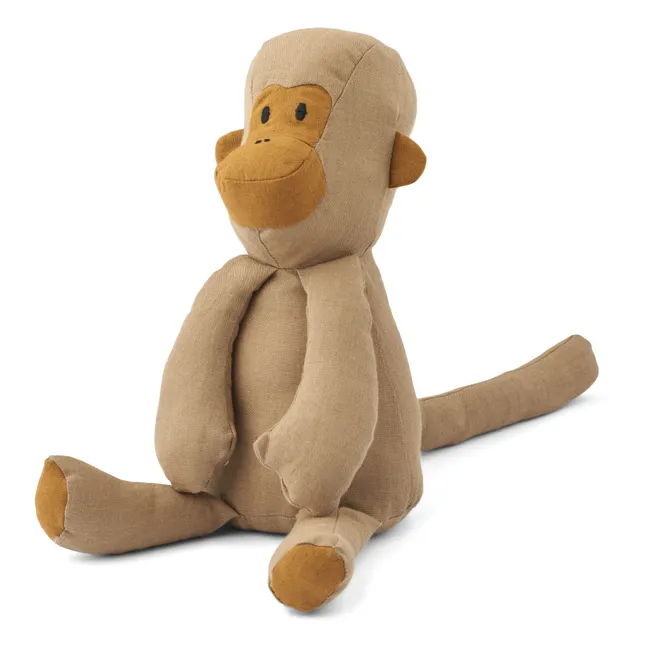 Peluche, modello: scimmia Halfdan, in cotone bio | Beige