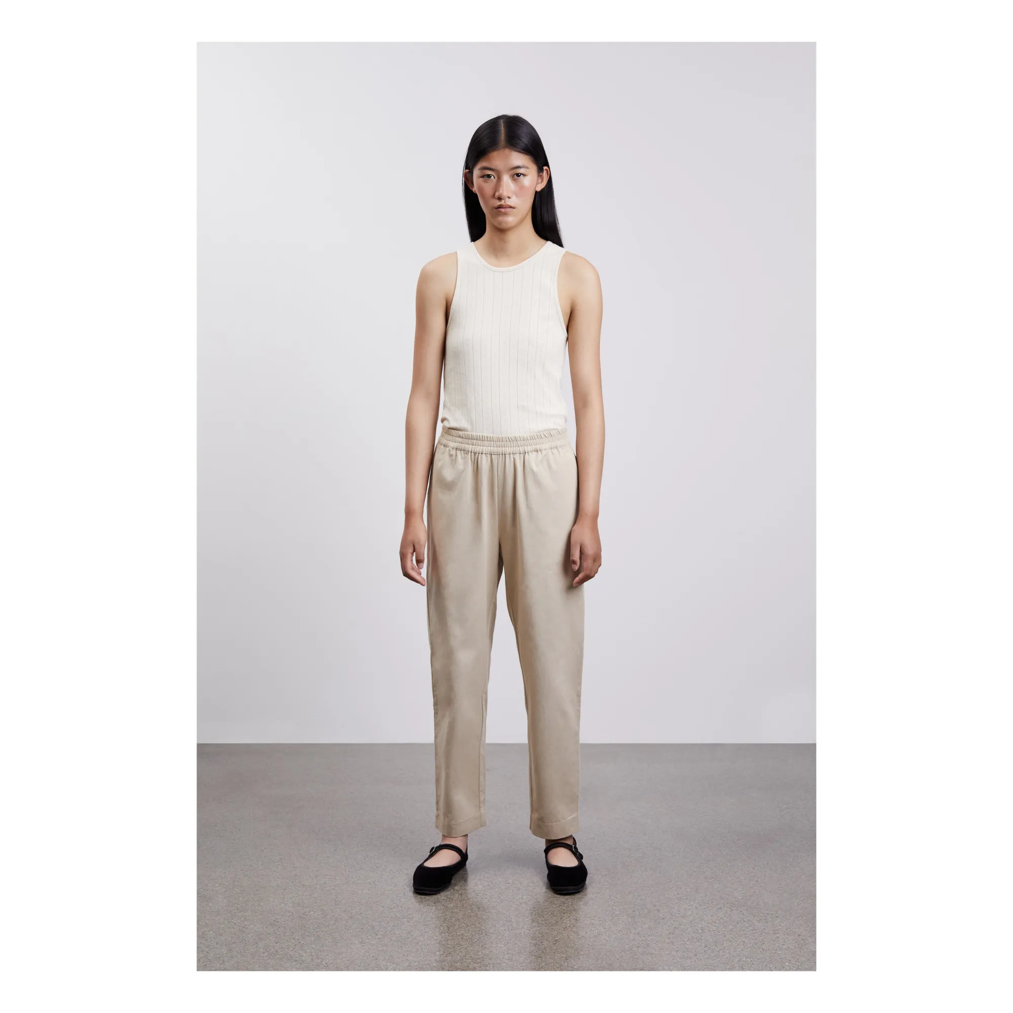 Pantalon Abby Coton Bio | Sable- Image produit n°1