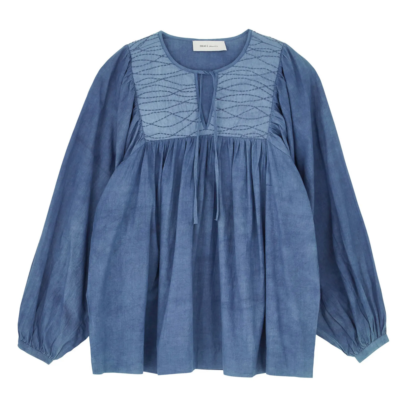 Skall Studio Indigo Blue Nadja Organic Cotton Blouse