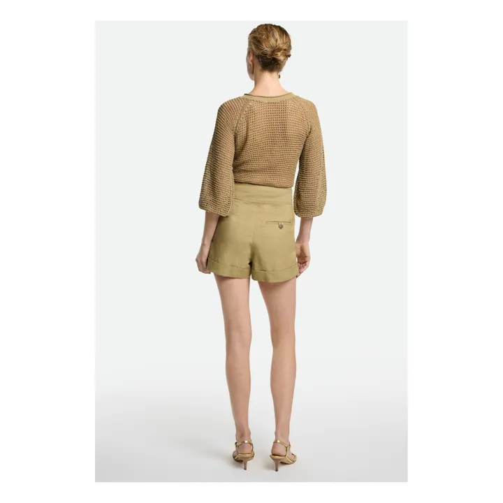 Tobby Linen Shorts | Olive- Product image n°5