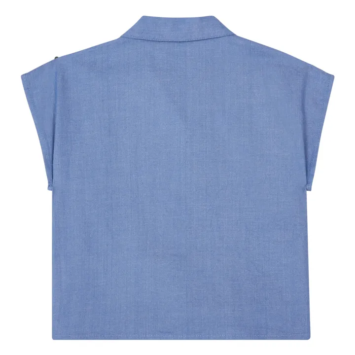 Dolly Organic Cotton Knotted Shirt | Denim blue- Product image n°4