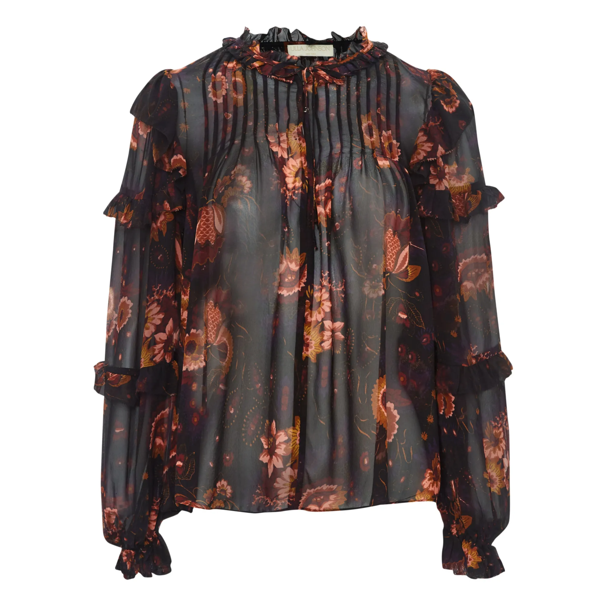 Ulla Johnson Black Miray Silk Blouse