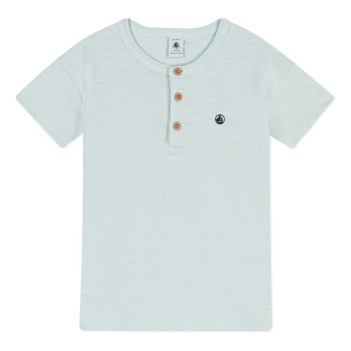 Short Sleeve Button Down T-Shirt | Light blue- Product image n°0