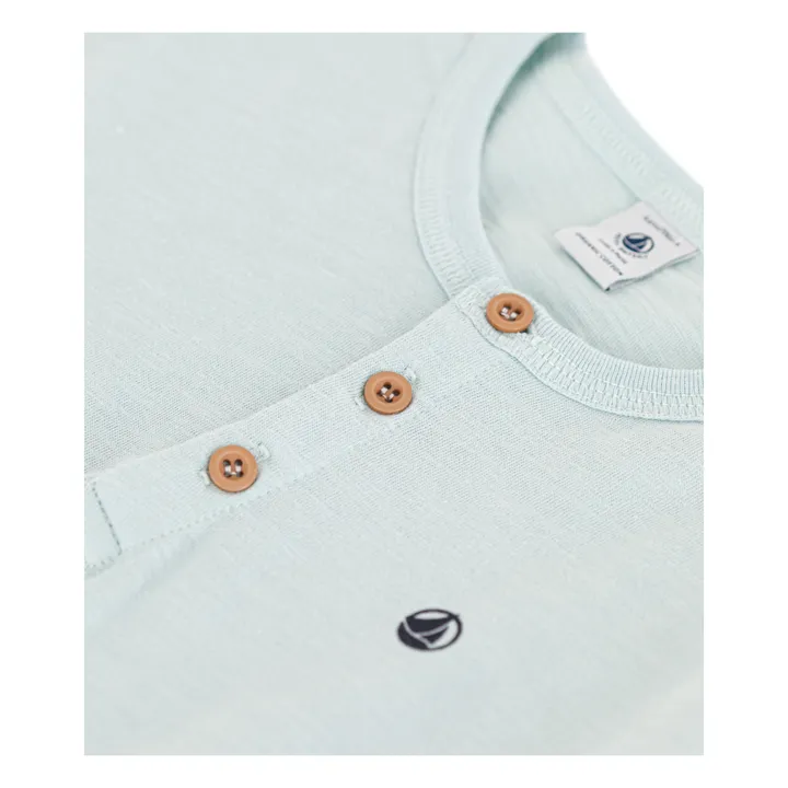 Short Sleeve Button Down T-Shirt | Light blue- Product image n°1