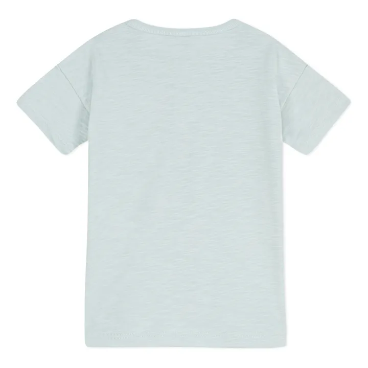 T-shirt Manches Courtes Ouverture Boutonnée | Bleu ciel- Image produit n°2