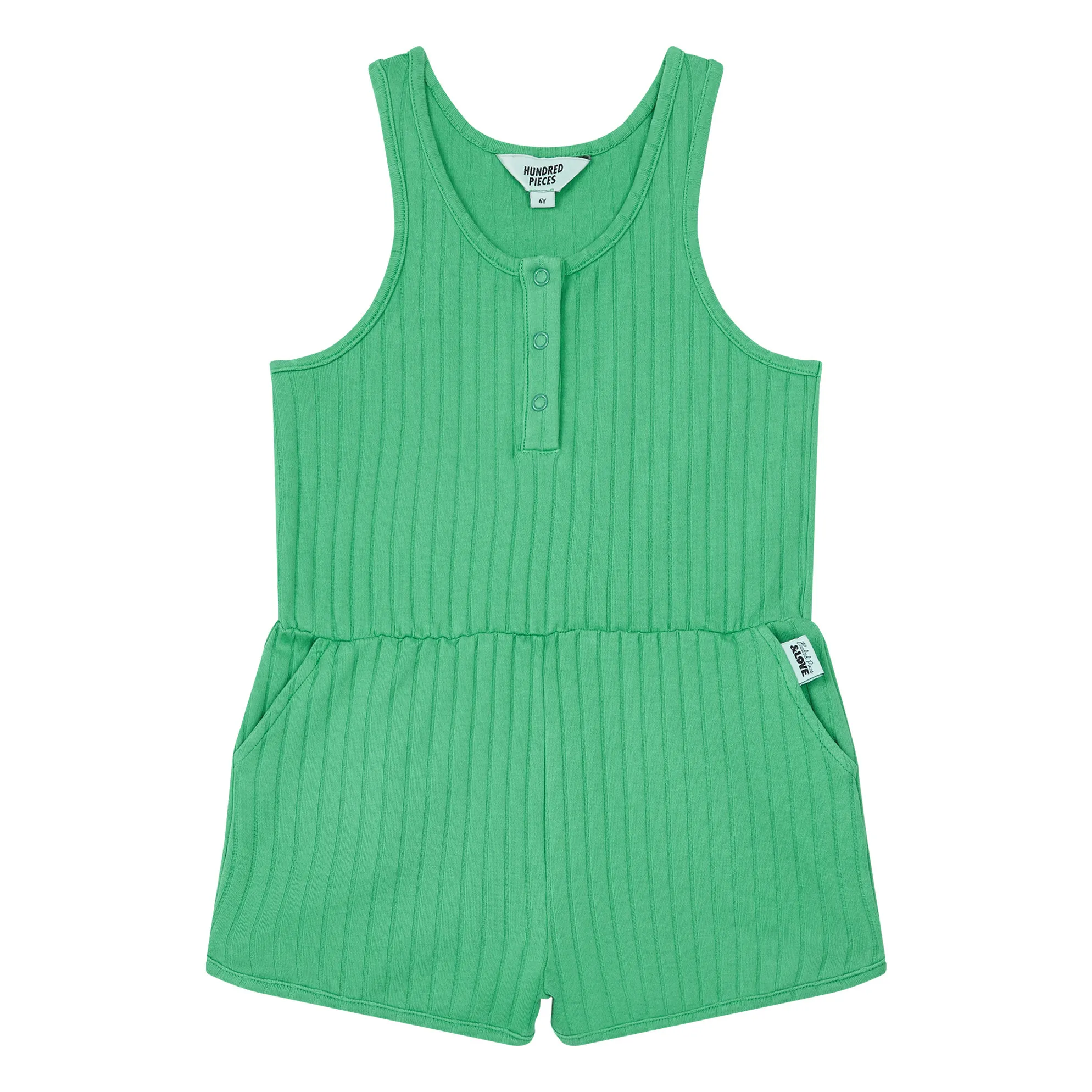 Hundred Pieces Green Organic Cotton Ribbed Jumpsuit