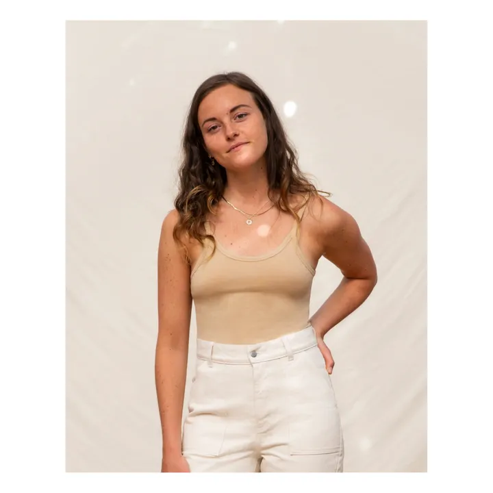Cropped Organic Cotton Tank Top - Women’s Collection  | Powder- Product image n°1