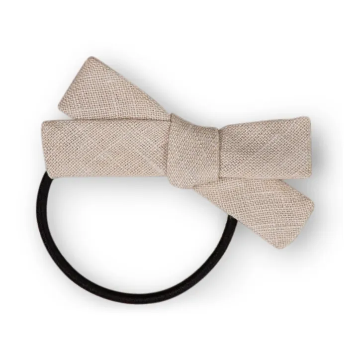 Knot Detail Linen Scrunchie | Ecru- Product image n°0