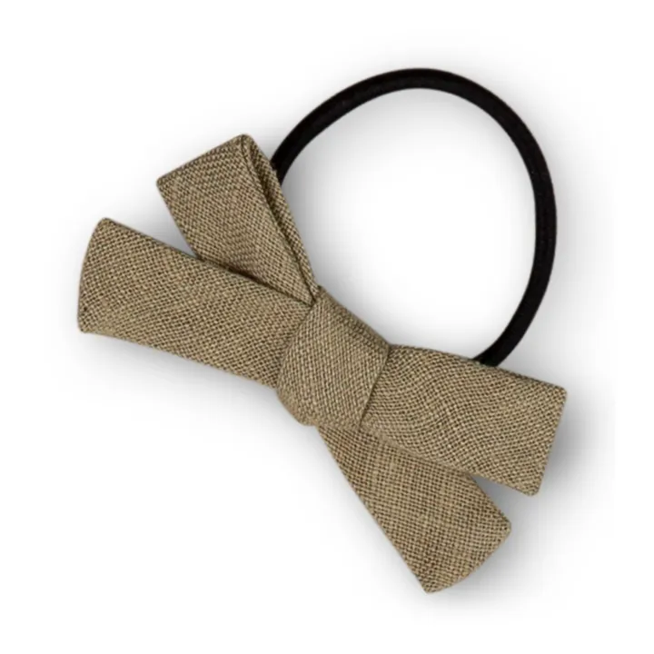 Knot Detail Linen Scrunchie | Green- Product image n°0