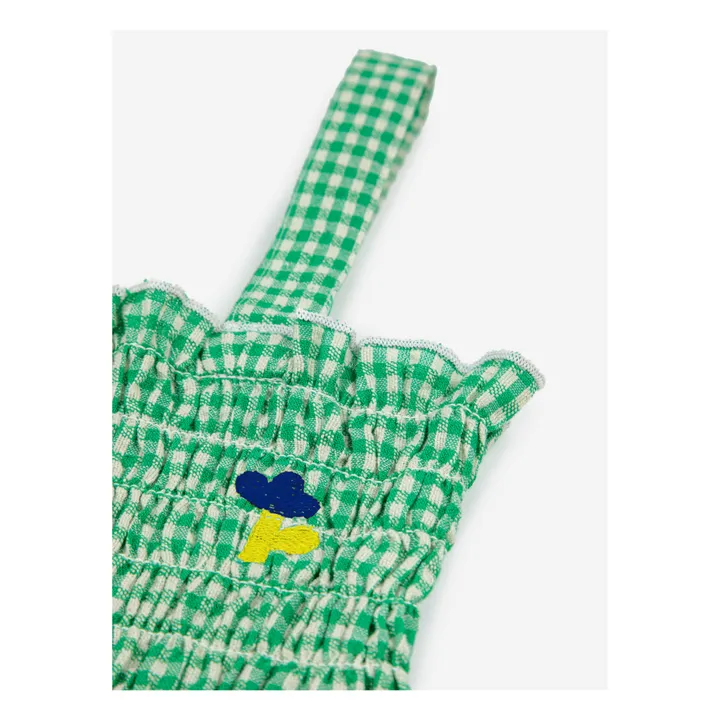 Top con bretelle in cotone e lino Vichy | Verde- Immagine del prodotto n°6