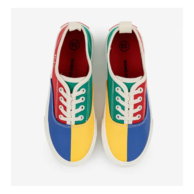 Sneakers mit zweifarbiger Schnürung | Blau