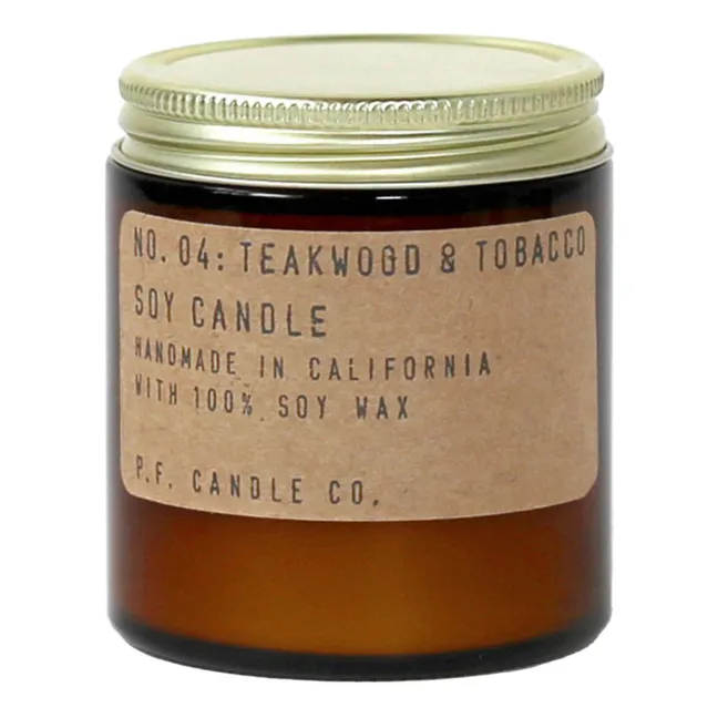 Bougie parfumée de soja n°4 Bois de teck & tabac - 100 g