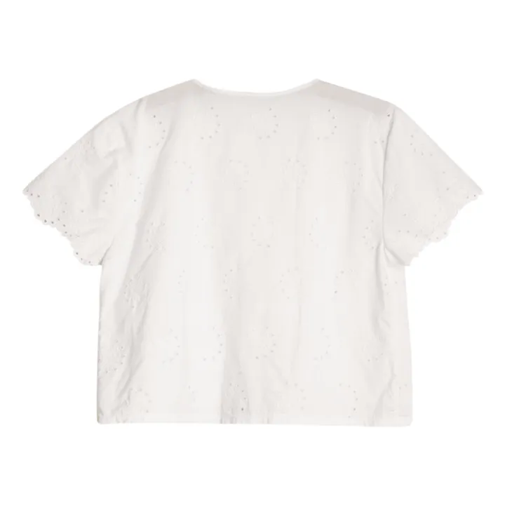 Top pigiama ricamato Luciana | Bianco- Immagine del prodotto n°5