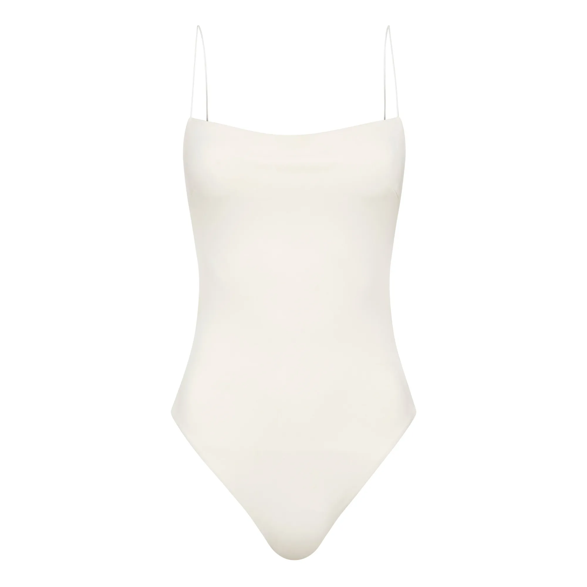 Ziah Ecru Recycled Materials One-Piece Swimsuit With Thin Straps