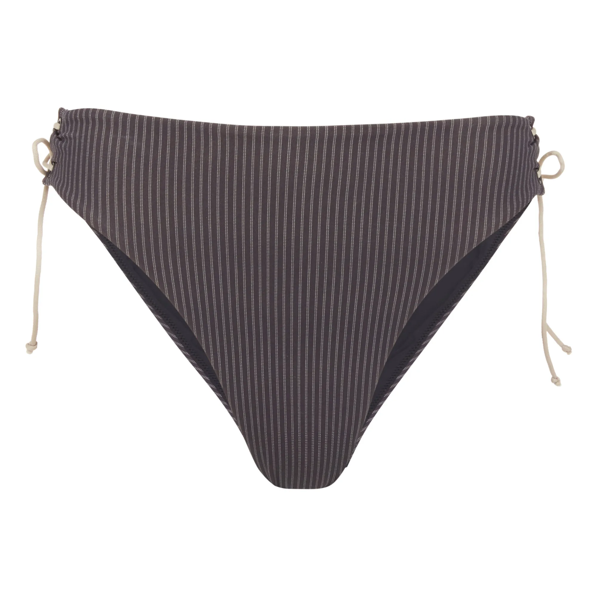 Ziah Black Goulue One-Piece Striped Swimsuit Recycled Materials