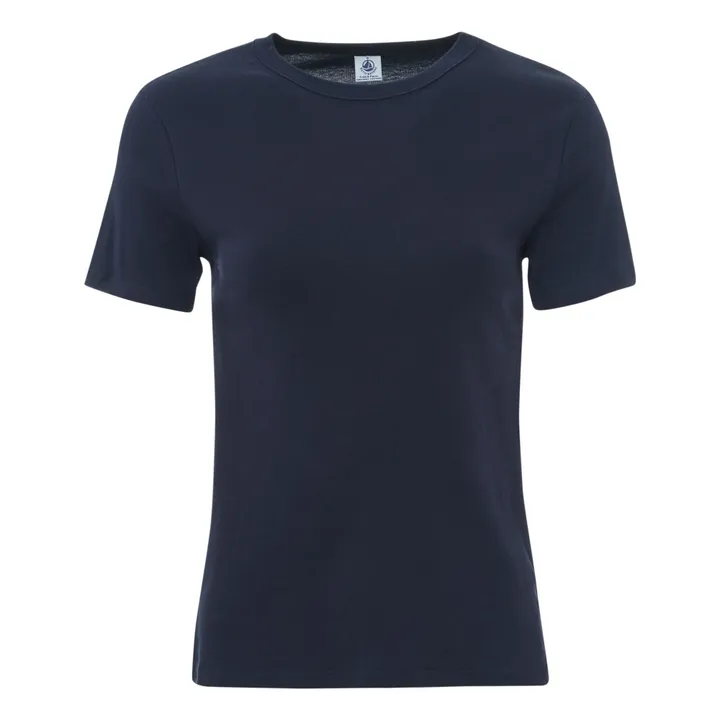 T-Shirt Rundausschnitt Bio-Baumwolle - Damenkollektion  | Navy- Produktbild Nr. 0