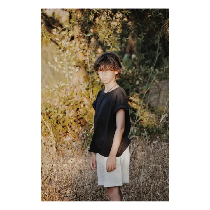 Eça Organic Cotton Flannel Shorts | Heather grey- Product image n°1