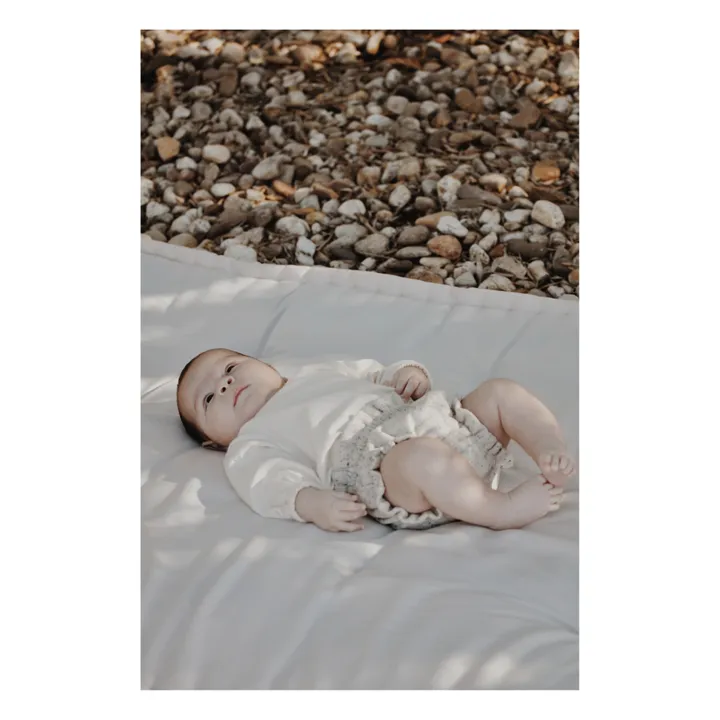 Florón de vellón de algodón ecológico Aurea | Gris Jaspeado- Imagen del producto n°1