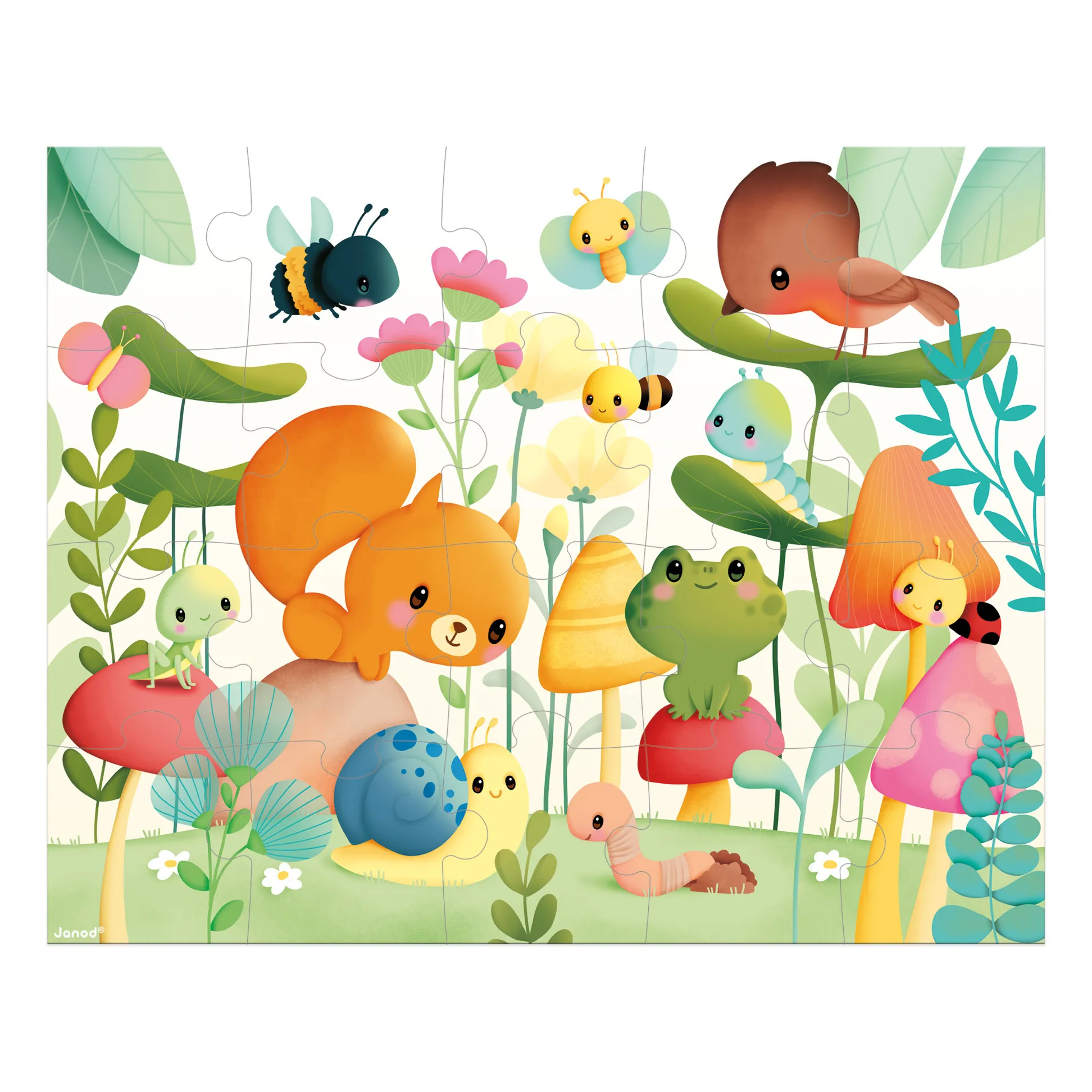 Janod Multicoloured Garden Friends Puzzle - 20 Pieces