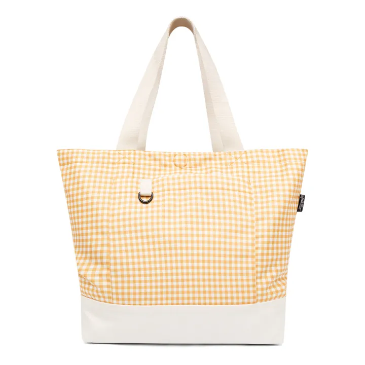 Strata Reversible Gingham Shopping Bag | Mustard- Product image n°1