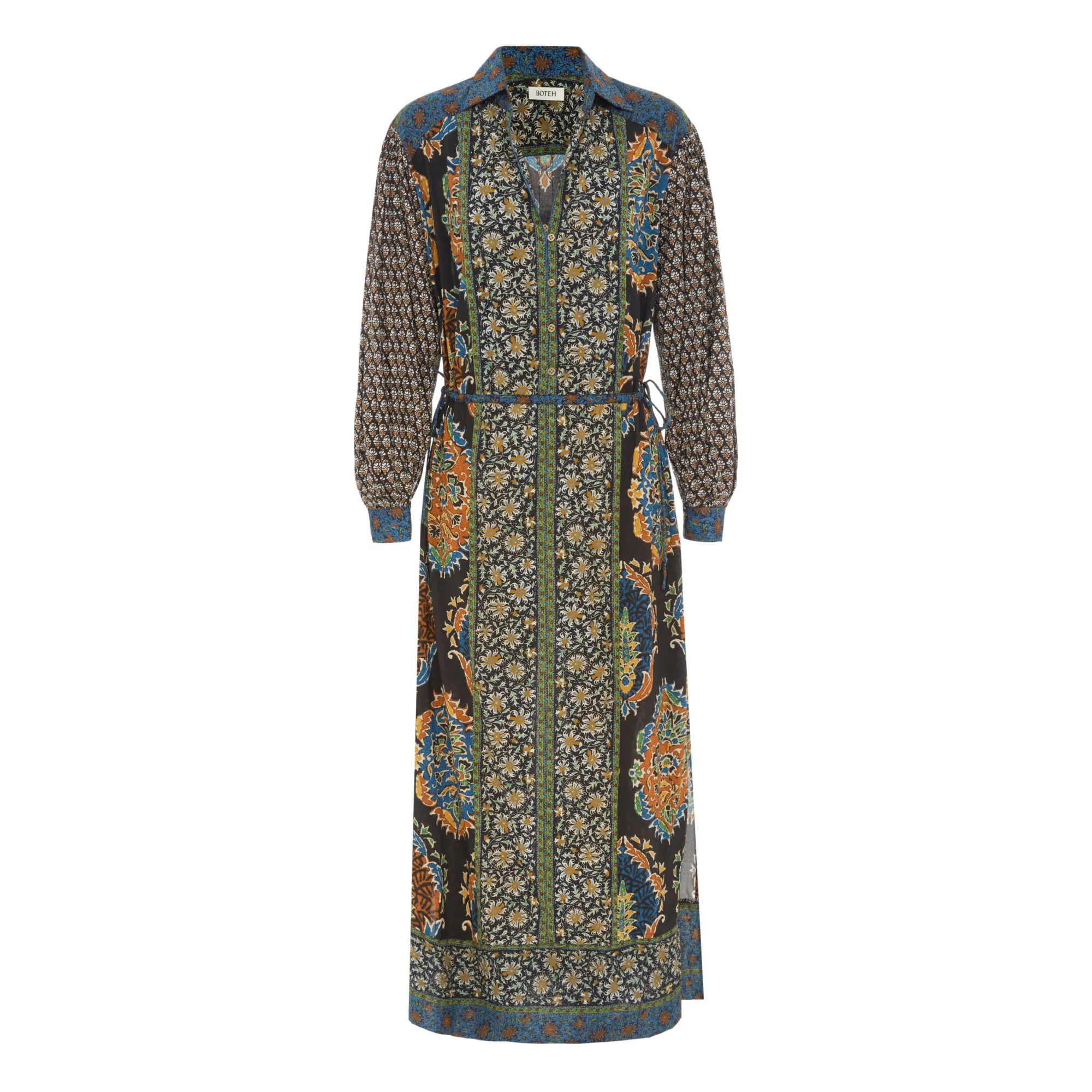 Boteh Black Rhea Smocked Maxi Dress