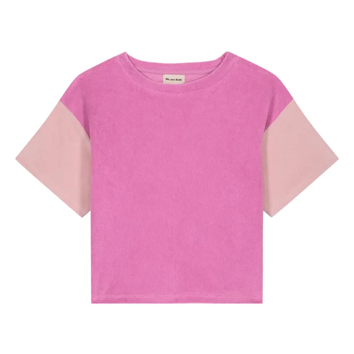 Camiseta Jordan Bicolor de rizo de algodón orgánico | Rosa- Imagen del producto n°0