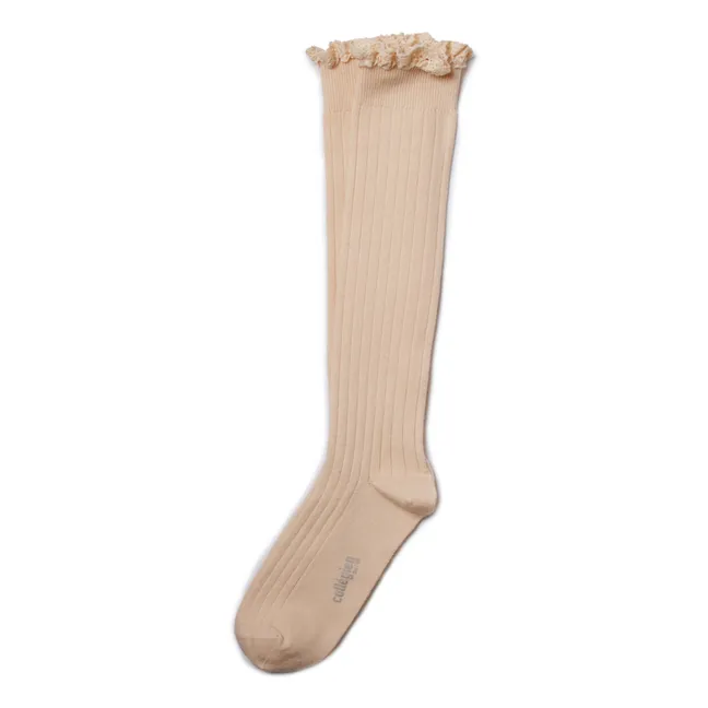 Chaussettes Joséphine | Rose poudré