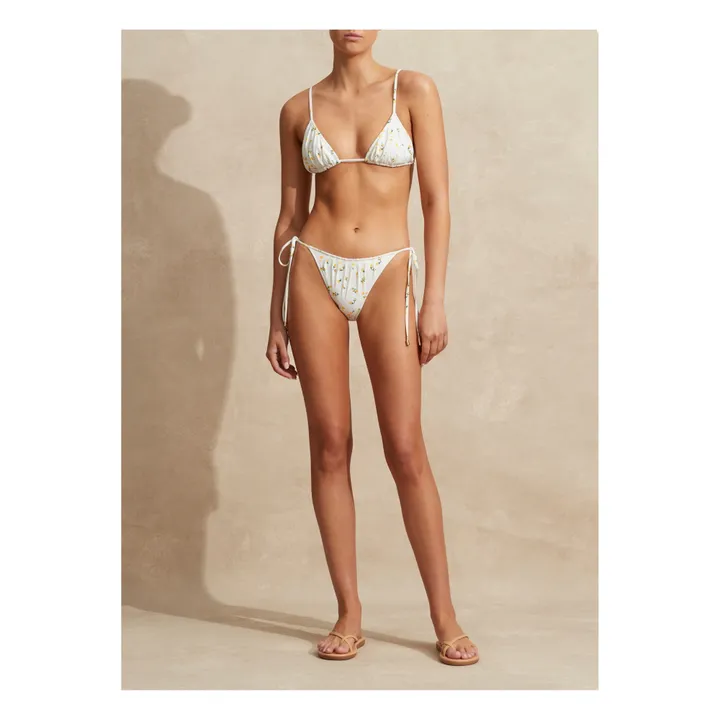 Haut de Maillot Ruched Fleuri | Blanc- Image produit n°1