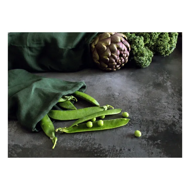 Food Bag aus Bio-Baumwolle - 3er-Set | Dunkelgrün