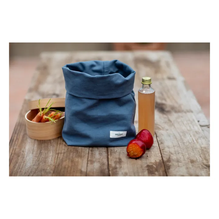 Lunch bag in cotone organico | Blu- Immagine del prodotto n°1