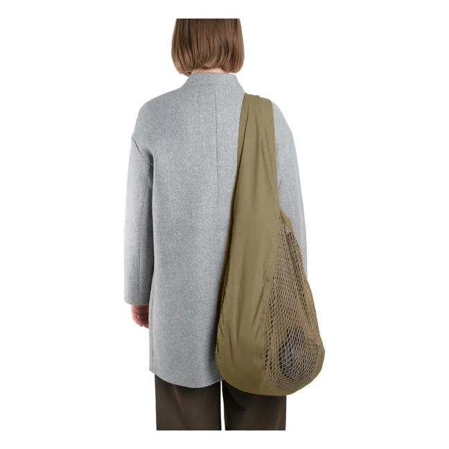 Schulternetztasche aus Bio-Baumwolle | Khaki