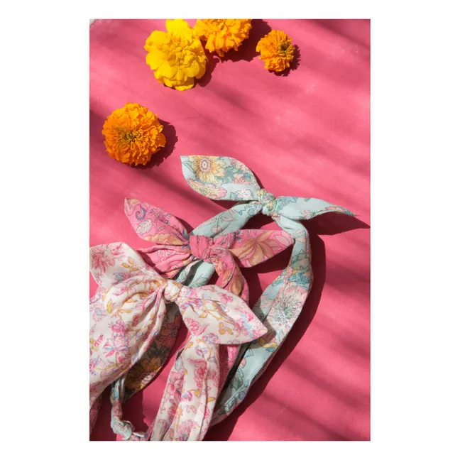 Headband Coton Bio Nœud Fleurs Cally | Ecru