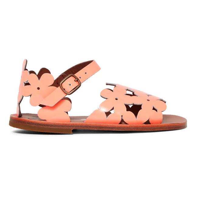 Floral Openwork Sandals | Coral