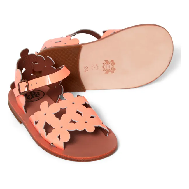 Floral Openwork Sandals | Coral