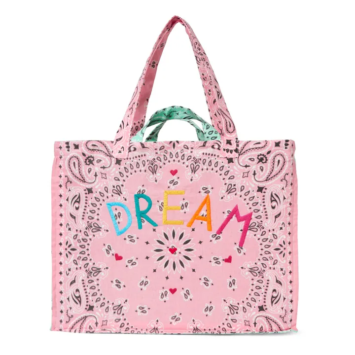 Dream Embroidery Maxi Shopping Bag | Pale pink- Product image n°0