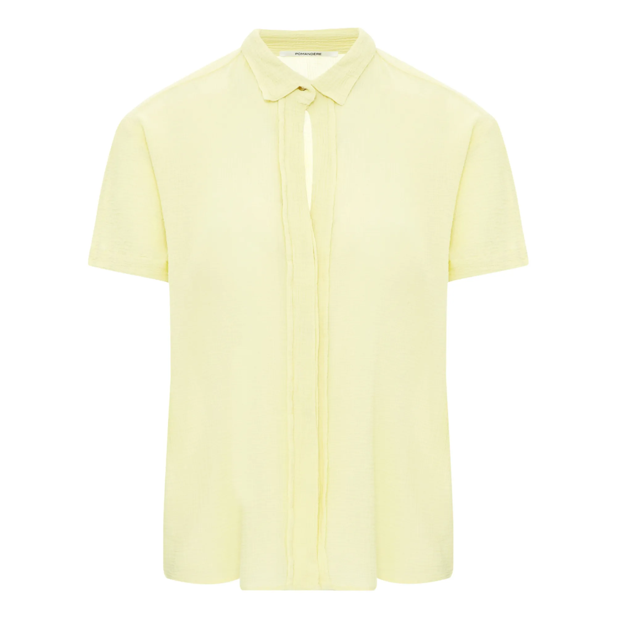Pomandère Yellow Short Sleeve Cotton Crepe Shirt