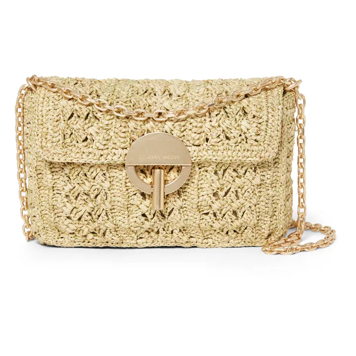 Vanessa Bruno Sac Nano Moon Raphia et Métallisé Doré Smallable