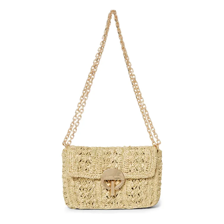 Handbag Vanessa Bruno Sac Moon Raphia Medium Raffia Moon Bag In