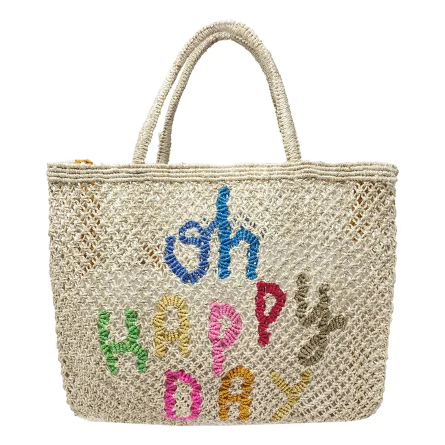 Oh Happy Days Small Basket Bag | Natural