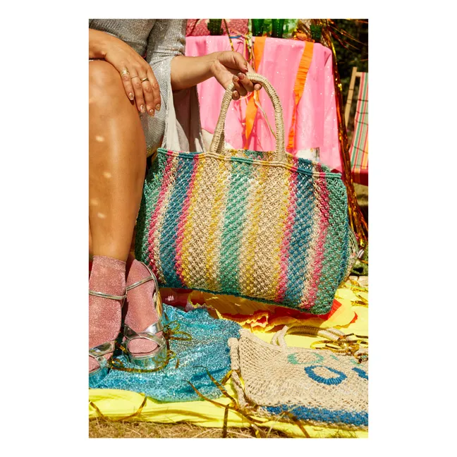 Large Disco Picnic Basket Bag | Multicoloured