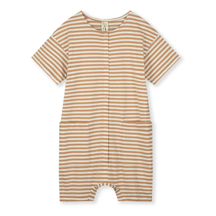 Organic Cotton Playsuit | Camel- Product image n°0