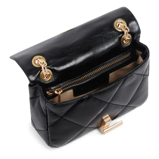 Borsa Nano Moon in pelle screpolata | Nero