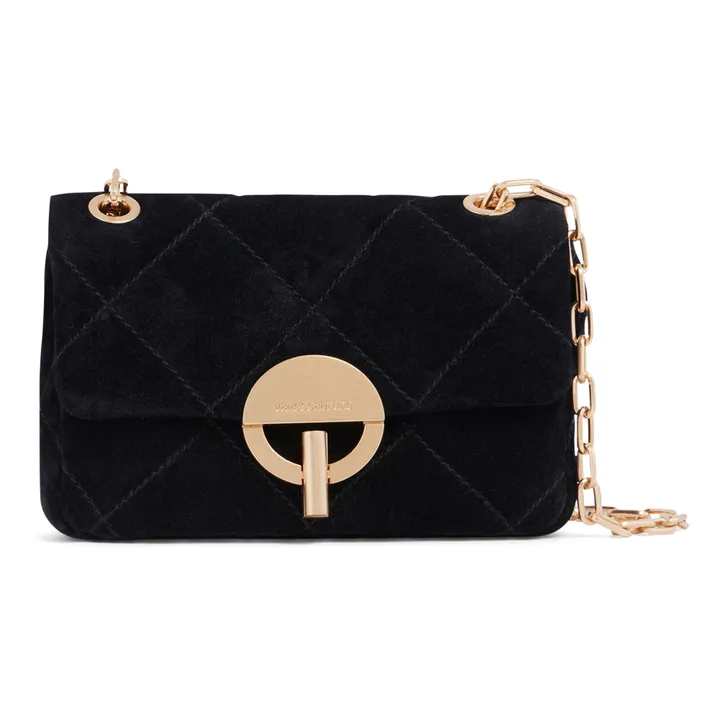 Nano Moon Quilted Suede Bag | Black- Product image n°0