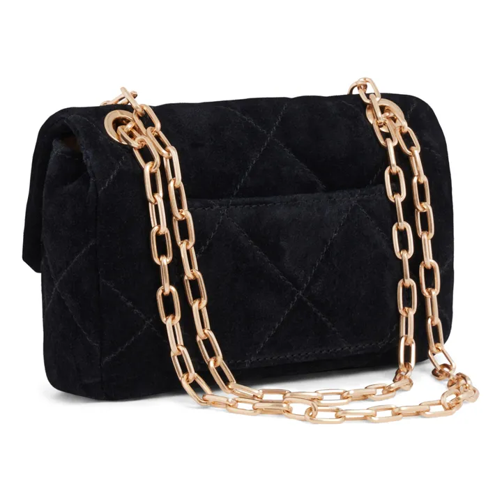 Nano Moon Quilted Suede Bag | Black- Product image n°4