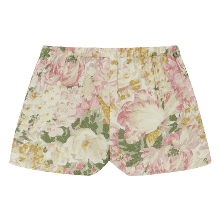 Pantalón corto con estampado de flores de almeja | Crudo- Imagen del producto n°3