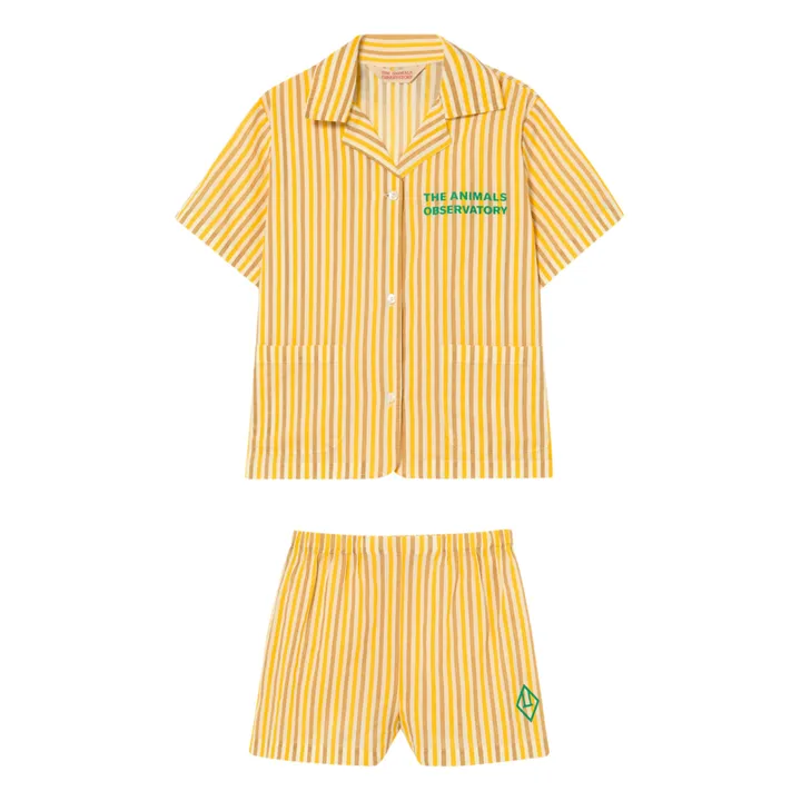 Pijama de rayas Magpie | Amarillo- Imagen del producto n°0