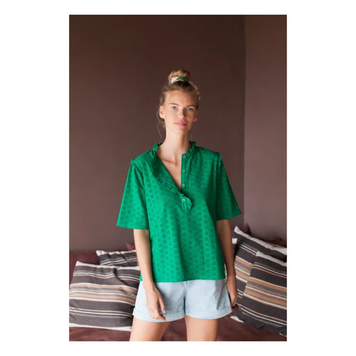 Blusa bordada Agatha - Colección Mujer  | Verde- Imagen del producto n°0